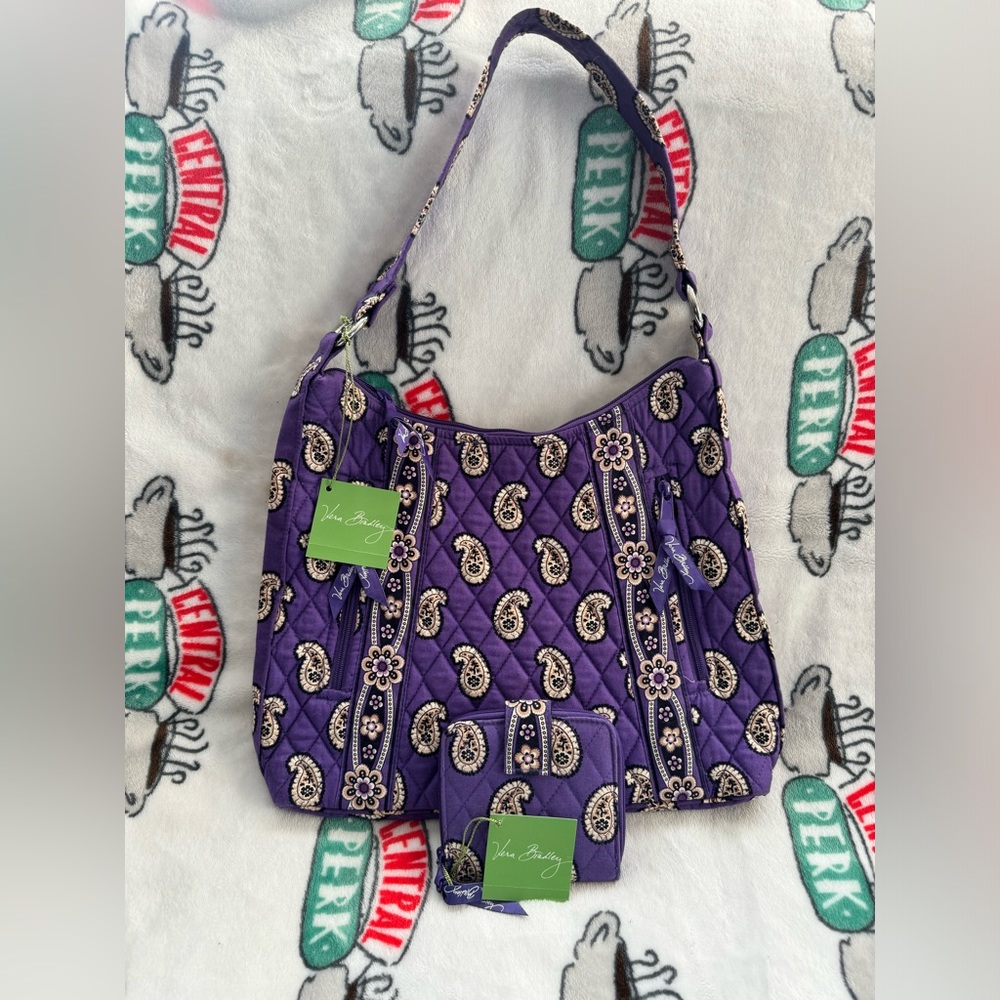 Vera Bradley Simply Violet Purse and Wallet Set